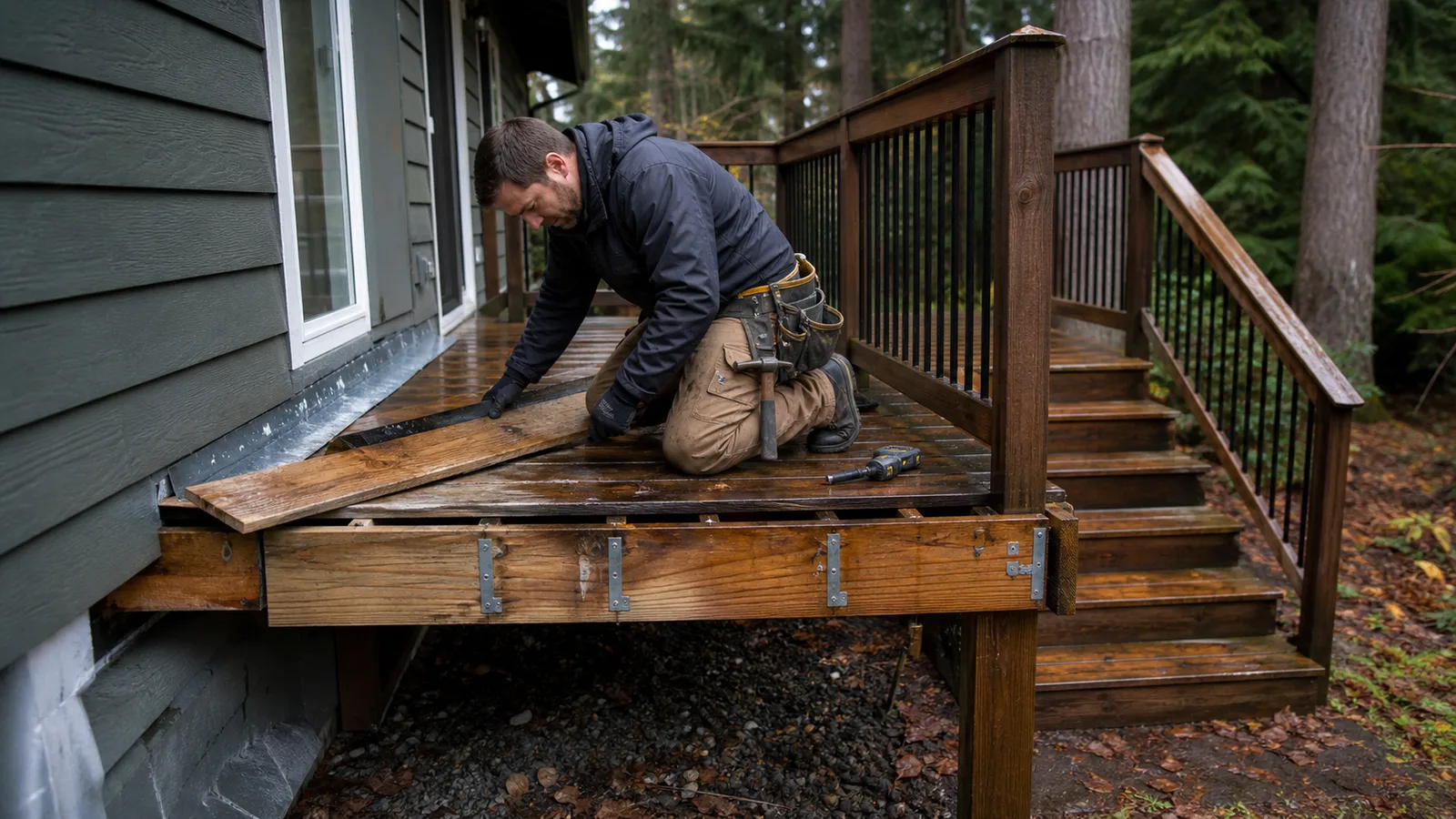 Deck Repair in Battle Ground, WA: Wet Wood, Railings and Permits