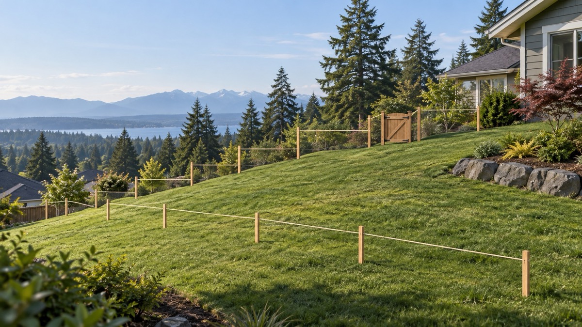 Fence on a Sloped Yard in Kalama, WA: Step, Rake and Gate Plan — illustrative image