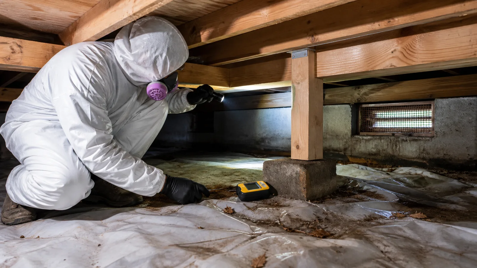 Crawlspace Moisture After High Water in Woodland, WA
